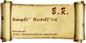 Bangó Richárd névjegykártya