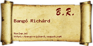 Bangó Richárd névjegykártya